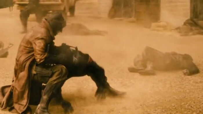 In This Scene In Batman V Superman: Dawn Of Justice(2016) The Muzzle Flashes Is Reversed For A Couple Of Rounds