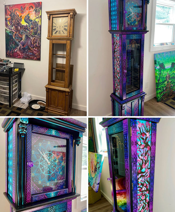 I Restored And Hand-Painted This Grandfather's Clock