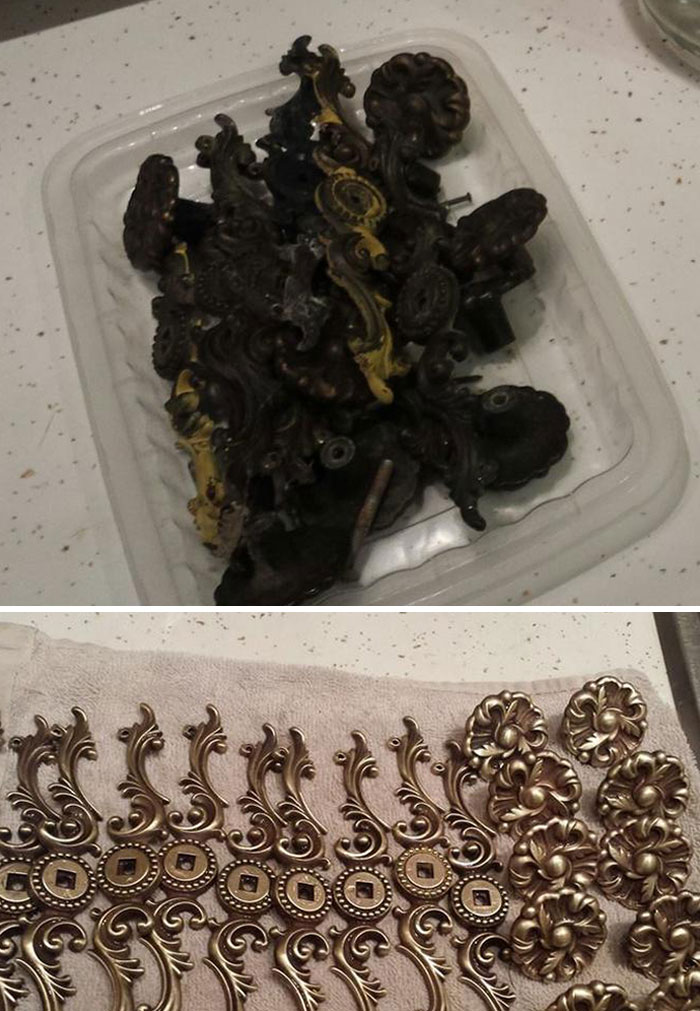 My Wife Cleaned The Knobs Off Of The Old Cabinets In Our Basement