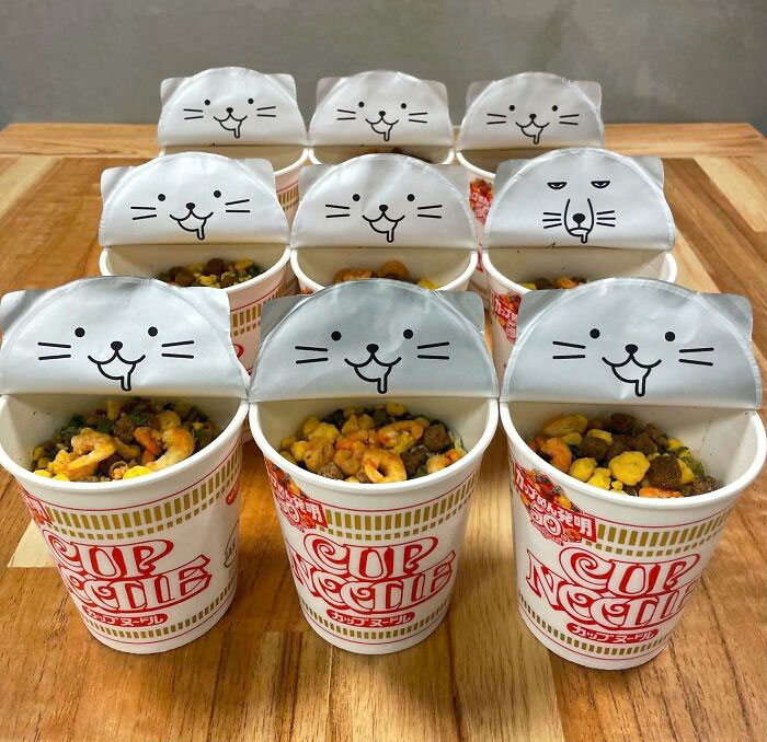 Si compras fideos instantáneos en Japón, verás un dibujo de un gato en la parte interior de la tapa. No obstante, tienes un 6% de posibilidades de que te toque un zorro tibetano. Está en el medio, a la derecha