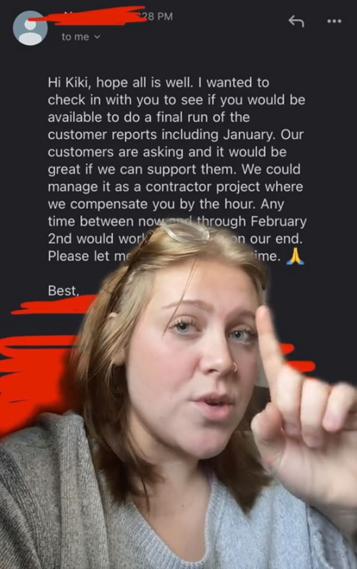 Woman Gets Fired, CEO Contacts Her And Asks Her To Do Some More Work For A Pay Where She Would Be Losing Money