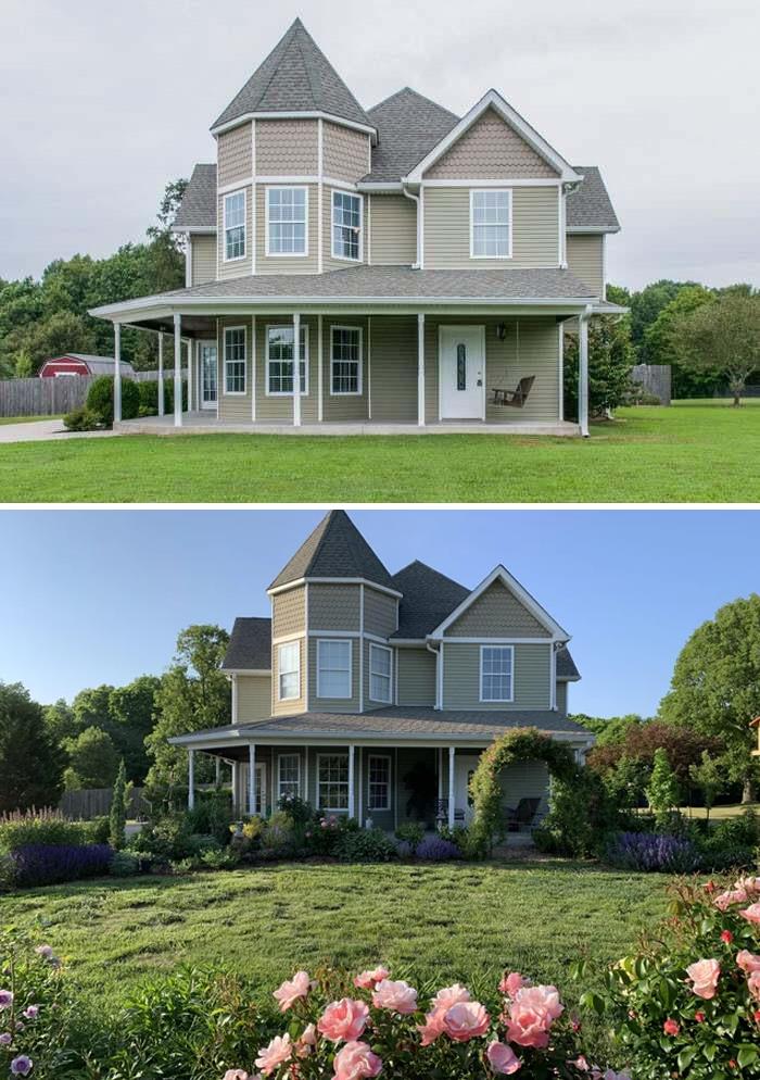 My House Before And After My Garden Addition