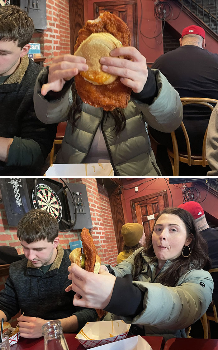This Nashville Chicken Sandwich My Friend Got At A Pub