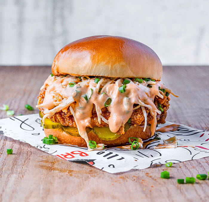 Picture of burger with sauce