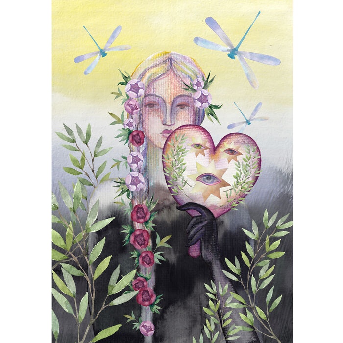 Watercolor Collage "The Mirror Of Nature"