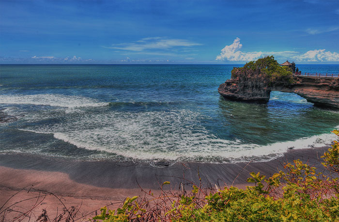 Ocean with mountains near in Bali