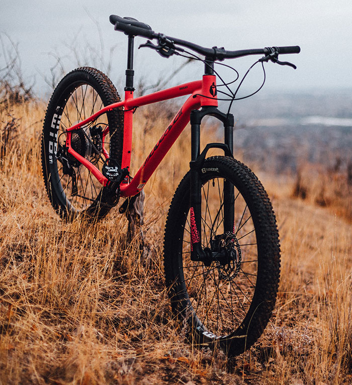 Red bike in the field