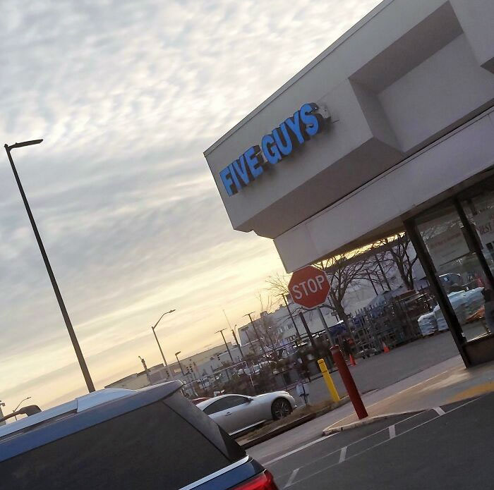 Blue Five Guys Outside Of DC
