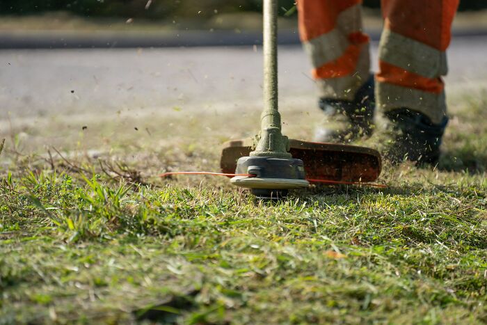 Person Mowing His Lawn 