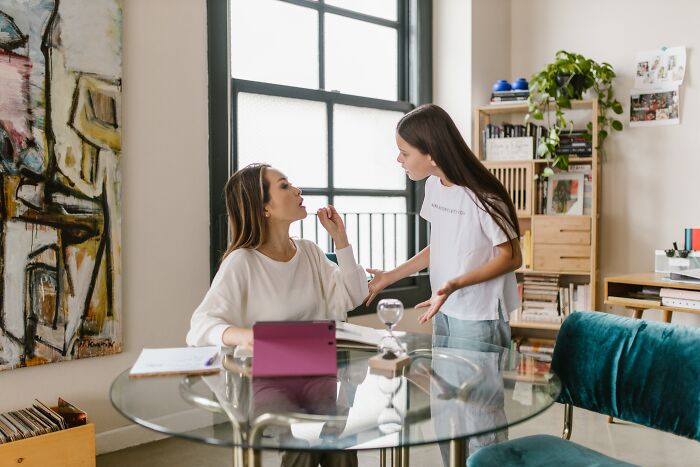 Mom And Daughter Arguing Over Something 