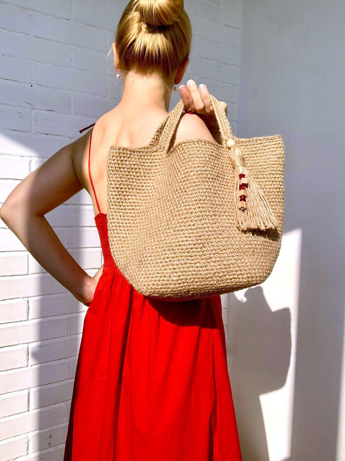 Crochet Pattern. Jute Beach Bag