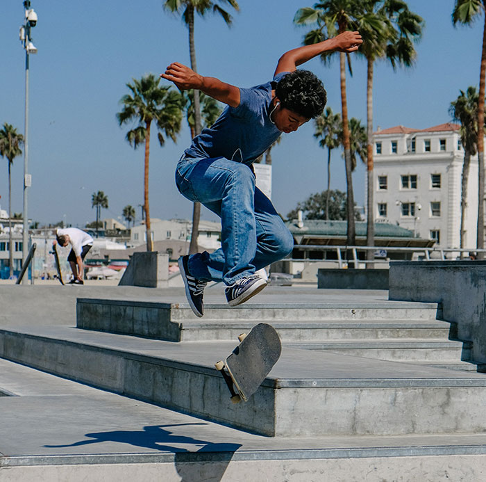 Person practicing skating