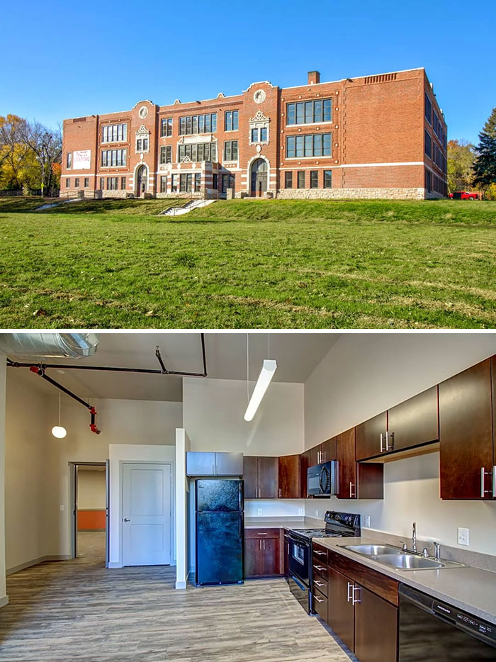 A School-House In Kansas Turned Into An Apartment Building