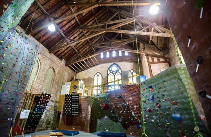 This Church Converted Into A Climbing Center