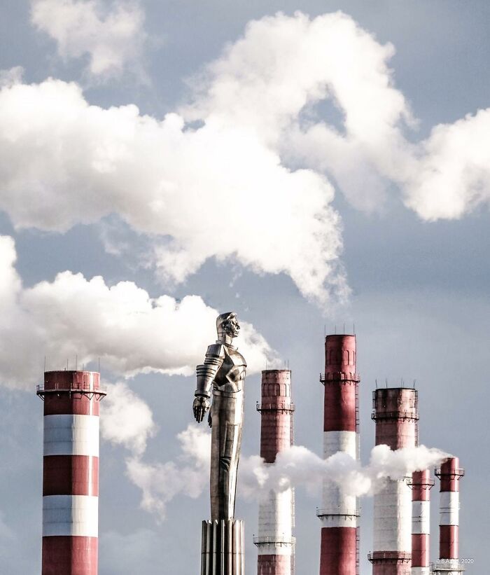 El monumento a Yuri Gagarin, Moscú. Rusia