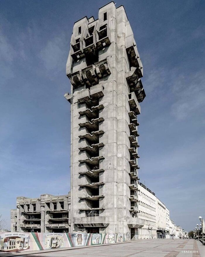 The Unrealized New Shumen City Center With The Post Tower. Bulgaria