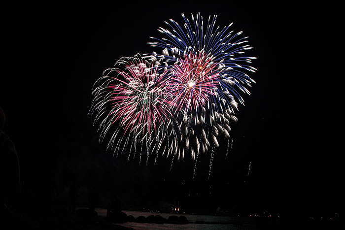 Fireworks at night sky
