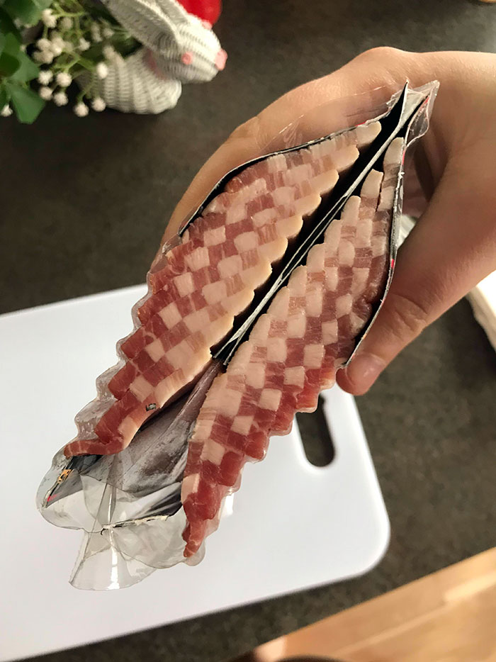 Cut A Package Of Bacon In Half