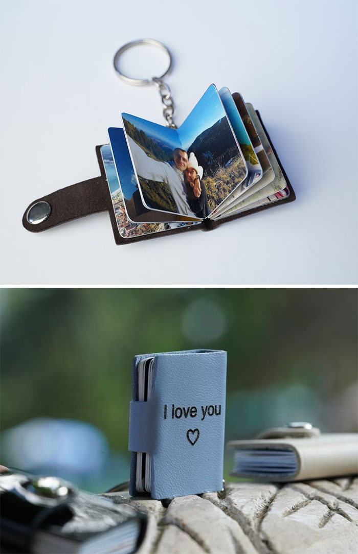 Personalized Leather Photo Keychain