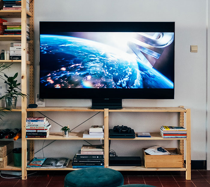 Room with TV and movie