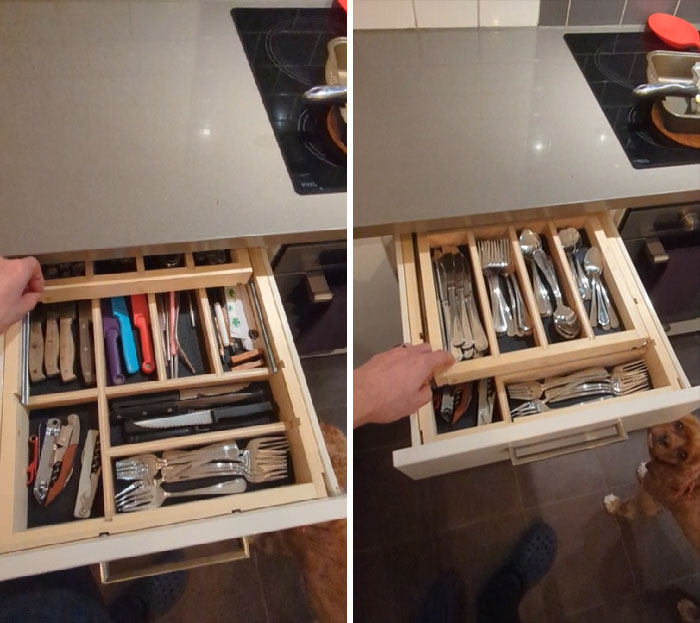 My Plastic Silverware Tray Was Breaking Apart So I Built A New One From Leftover Pine I Had Laying Around