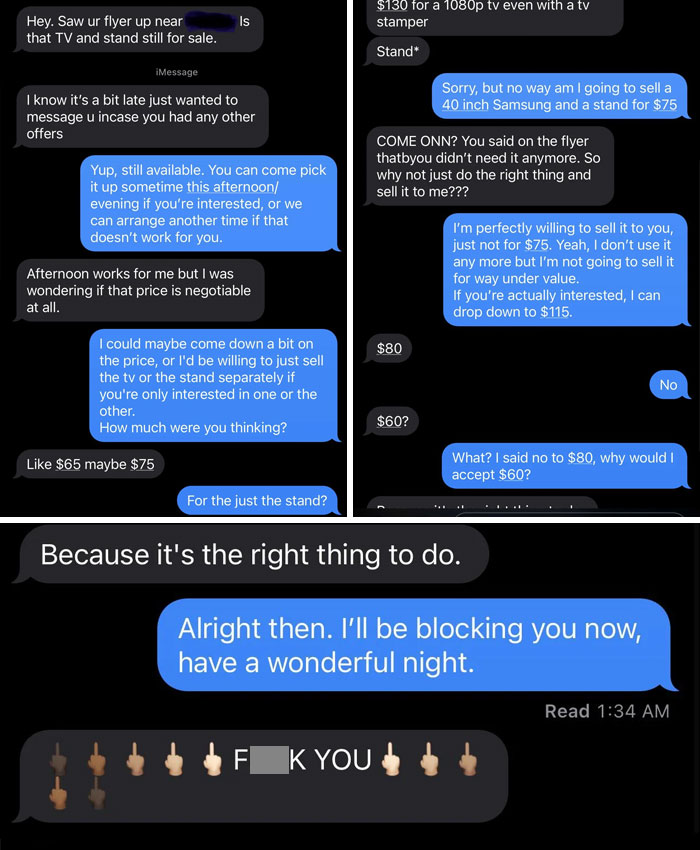 Just Had This Conversation Regarding A 2011 Samsung TV And Cabinet Stand I Put Up For Sale