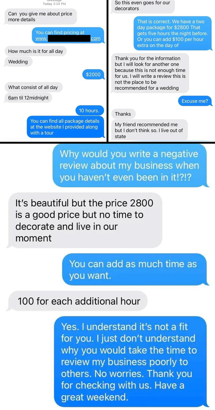 Text message exchange showing frustrating potential buyers illustrating why selling online can be such a pain.
