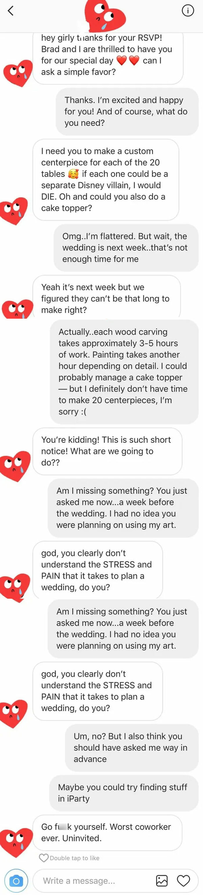 Cb Bride Uninvites Guest For Not Producing Free Centerpieces