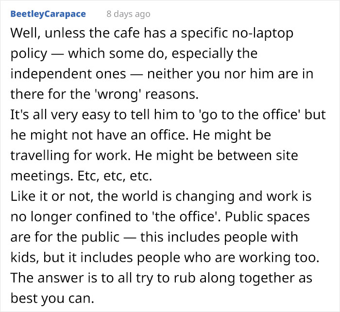 Guy Gets Annoyed At A Toddler At A Caf&eacute; Because He Wants To Use It As His Office, The Kid's Mom Calls Him Out