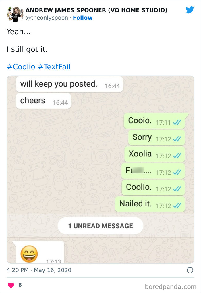 person is trying to spell the word via text message 