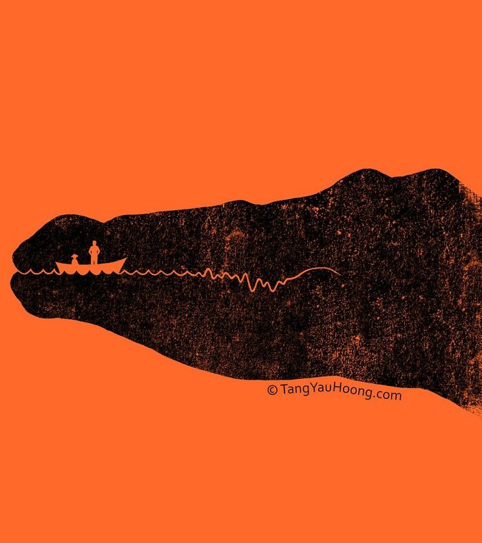 30 Clever Illustrations By Tang Yau Hoong That Make Use Of Negative Space