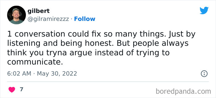 Tweet about relationship struggles, highlighting communication issues and the importance of listening for singles.