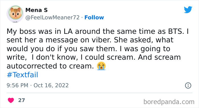 tweet about boss being in LA with BTS 