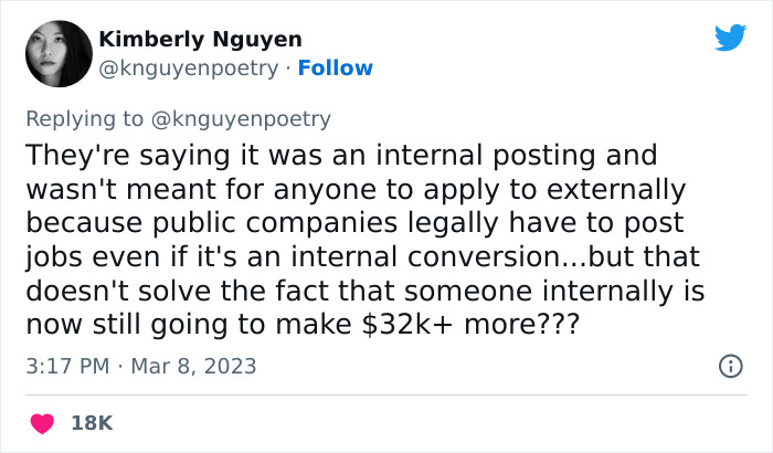 Woman Finds Her Company's Ad For Her Position, But Offering $32k-$90k More, Applies For It And Causes Havoc In The Workplace