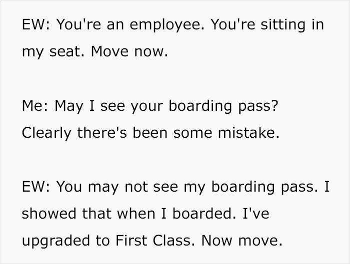 “I've Upgraded To First Class”: Woman Demands Passenger Who Paid For His Seat Move, Captain Decides To Lure Her Out Of The Plane And Leave Her Behind “I've Upgraded To First Class”: Woman Demands Passenger Who Paid For His Seat Move, Captain Decides To Lure Her Out Of The Plane And Leave Her Behind