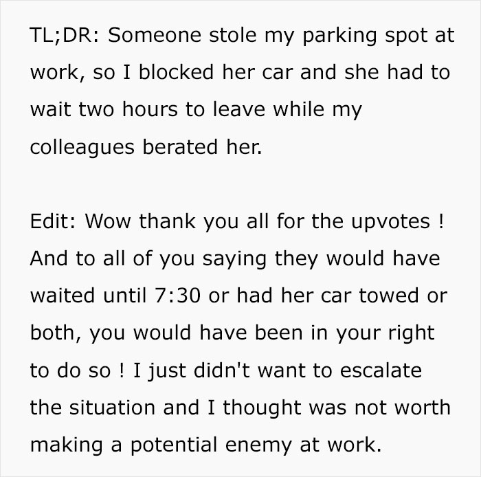 This Woman&rsquo;s Idea Of Stealing Someone&rsquo;s Parking Spot Backfires As The Owner Just Blocks Her Car, Making Her Wait For Almost 2 Hours