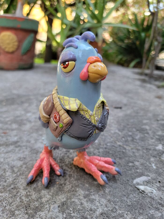 A Little Epoxy Clay Pigeon I Did Recently