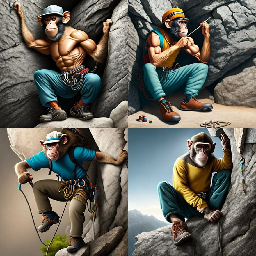 I Spent 1 Hour To Make This Illustration Of A Monkey Bouldring