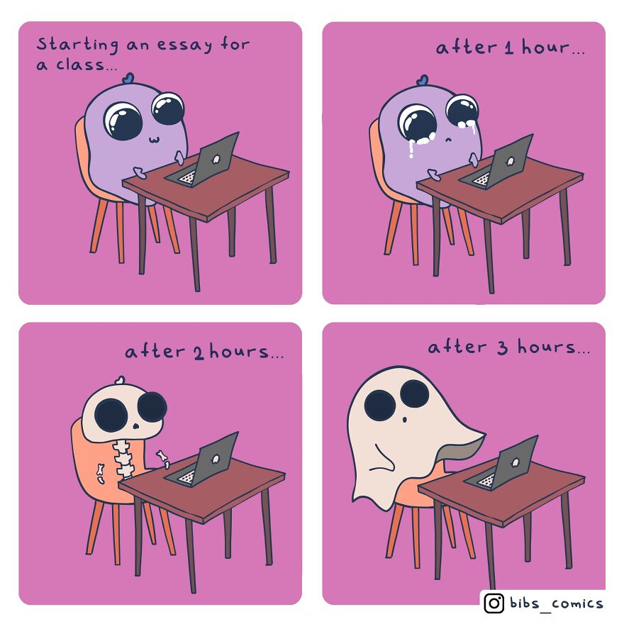 Bibs Struggles With Writing Essays For Class