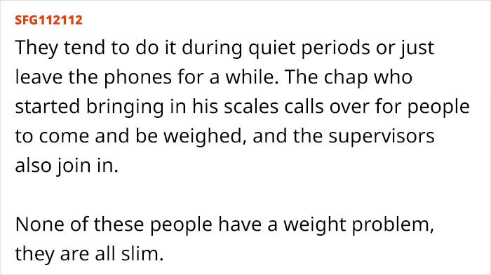 Person Is Left Confused After Their Colleague Brings Scales To Work, Gets Everyone To Weigh Themselves In Front Of Each Other
