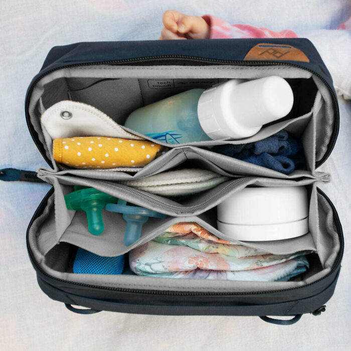 Organized diaper bag with baby essentials, showcasing a helpful home organization idea.