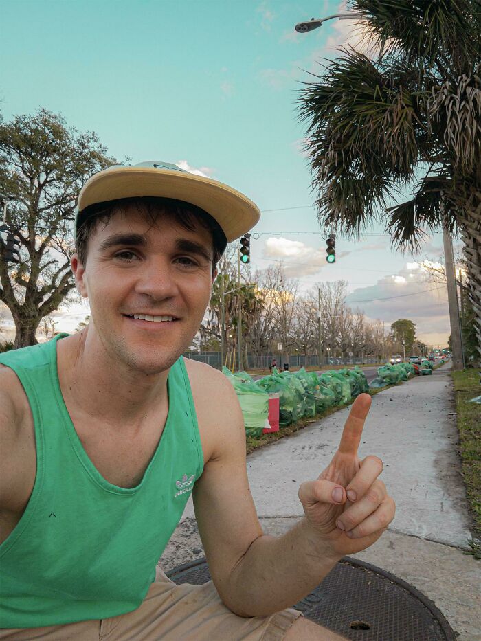 50 Trash Bags Full Of Litter Were Collected Today. Made One Small Landscape Super Beautiful