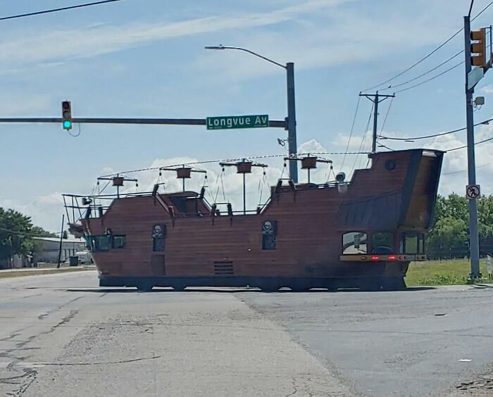 There Was A Massive Pirate Ship Driving Around My Neighborhood