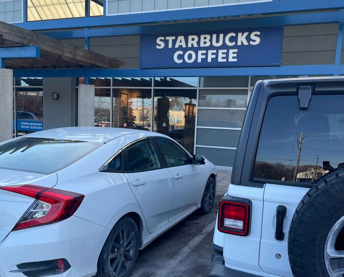 Starbucks With A Blue Board