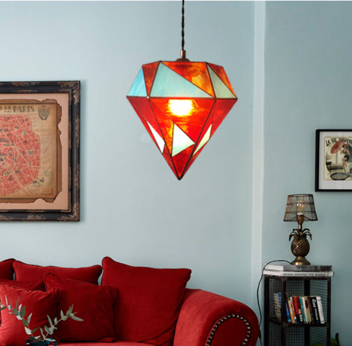 The Stained Glass Lamp Is Made By Me, Please Rate