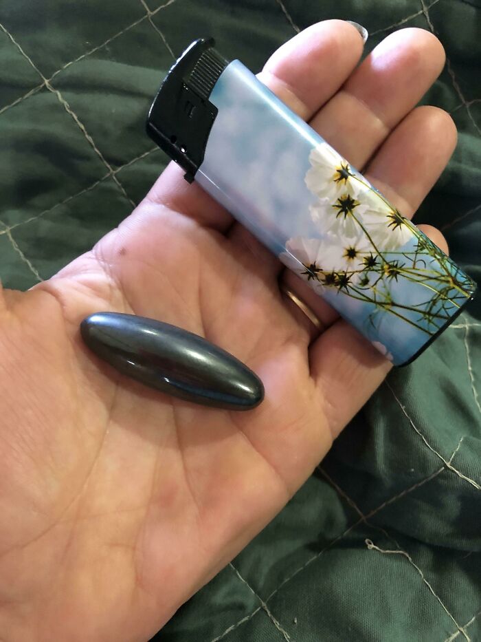 What Is This Thing? It’s Magnetic, Very Dark Grey, Weighs 22 Grams, I Think It’s Metal. Cold To Touch, But Warms Up In My Hand