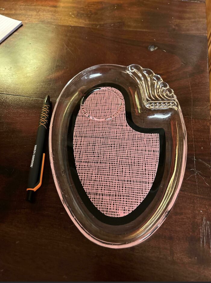Anyone Know What This Oval Glass Dish Was Used For? It Has A Raised Circle In The Top Left. The Pen Is Next To It To Indicate Size. Thanks!