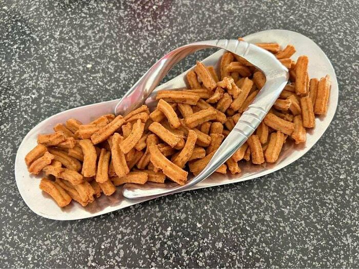 Metal Flip-Flop Serving Plates