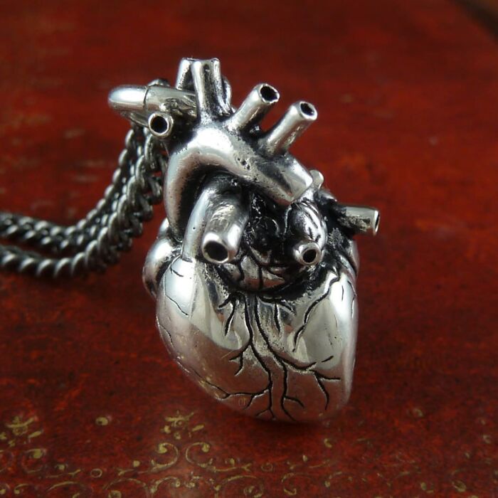 anatomical heart necklace 