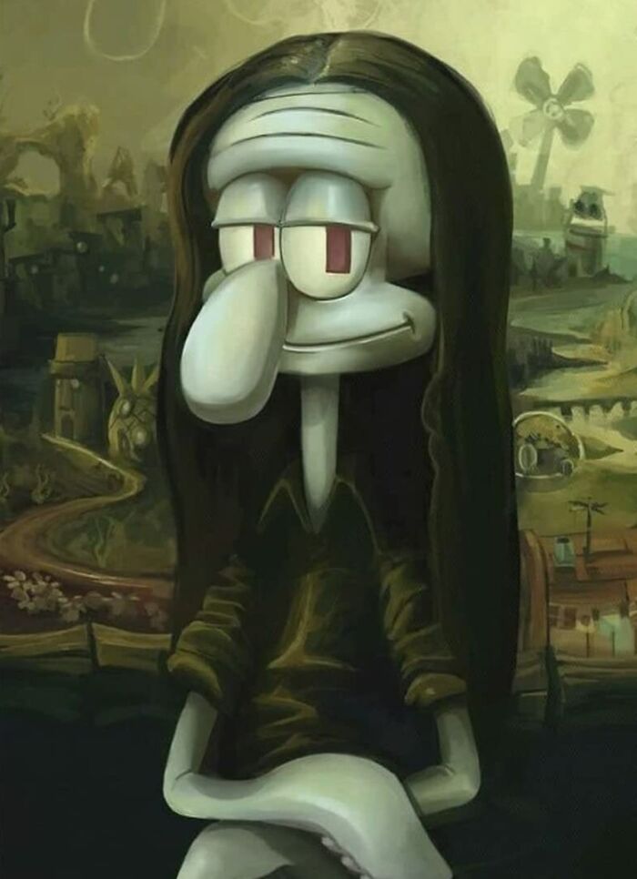Squidward Mona Lisa Poster